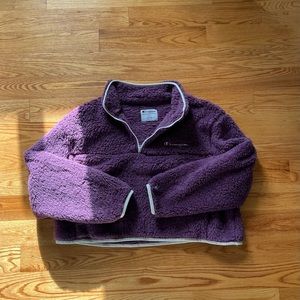 purple Champion quarter zip sweater